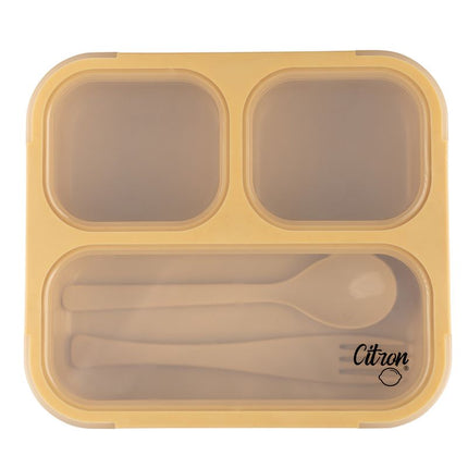 Citron 2022 Lunchbox with Fork and Spoon – Yellow