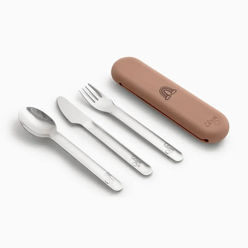 Citron 2022 Stainless Steel Cutlery Set – Blush Pink (From 18M)