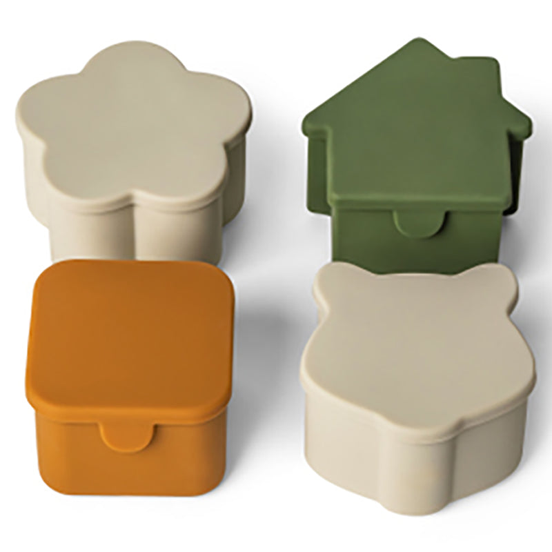 Citron 2023 Silicone Lunchbox Organizers Set of 4 Caramel/Green/Grey