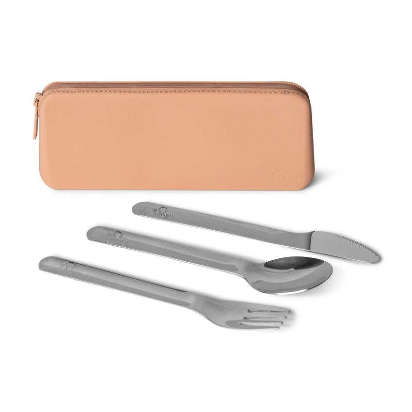 Citron 2023 Stainless Steel Cutlery with Pouch Blush Pink