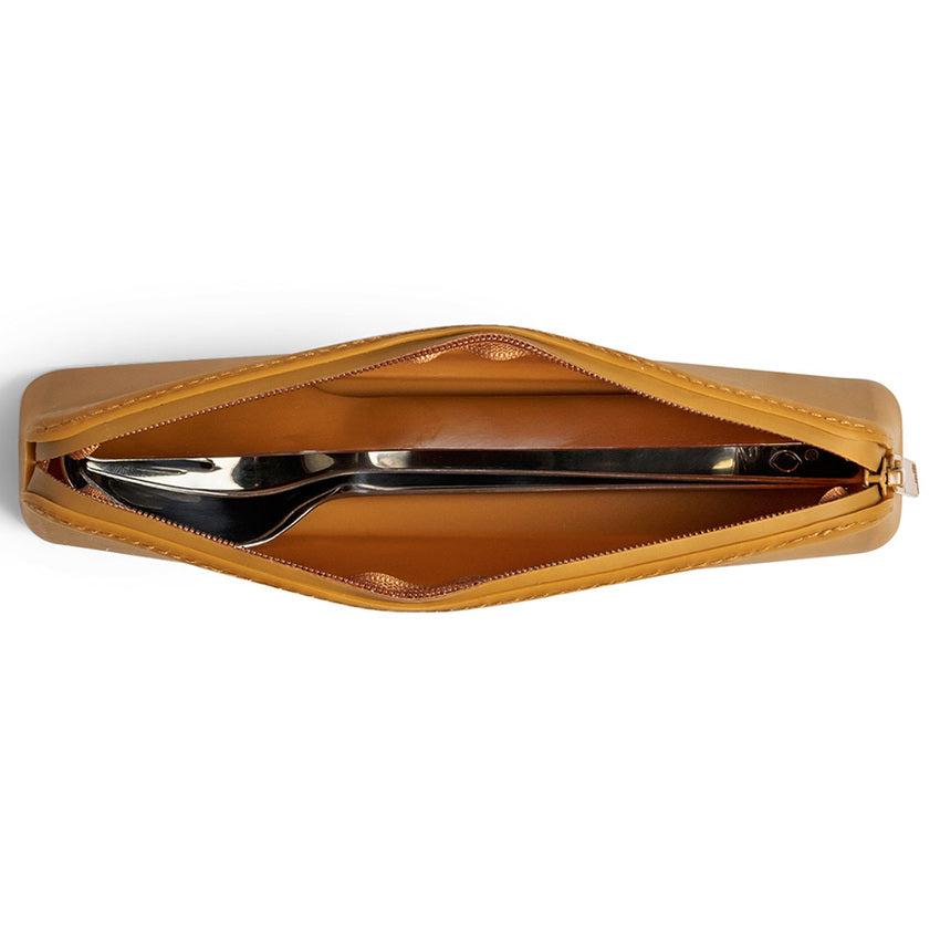 Citron 2023 Stainless Steel Cutlery with Pouch Caramel