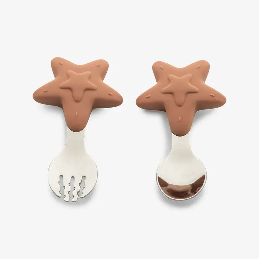 Citron Training Spoon & Fork Set of 2 Stars