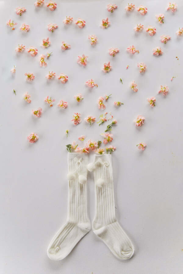 Classical Child Pom Pom Socks Cream