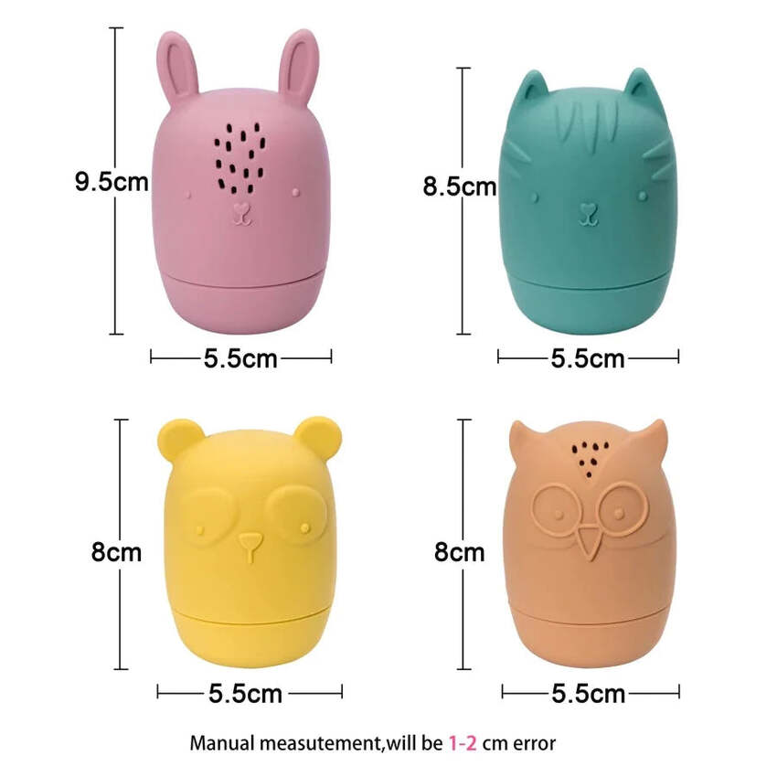 Classical Child Silicone Animals Bath Toy Set Brights