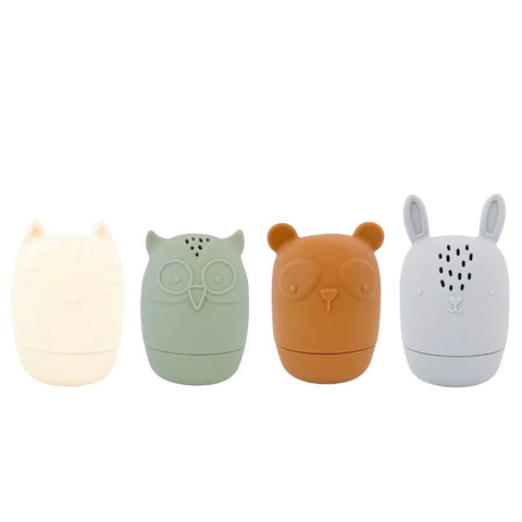 Classical Child Silicone Animals Bath Toy Set Neutrals