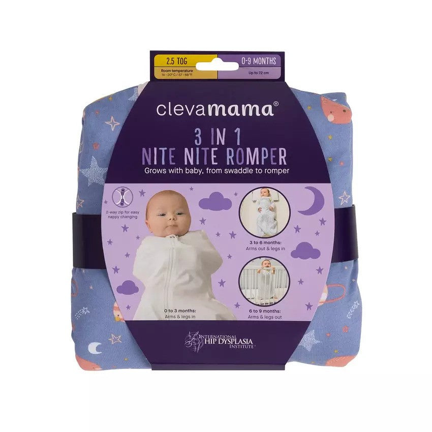 Clevamama 3-in-1 Nite Nite Romper 2.5 Tog Pink (0-9M)