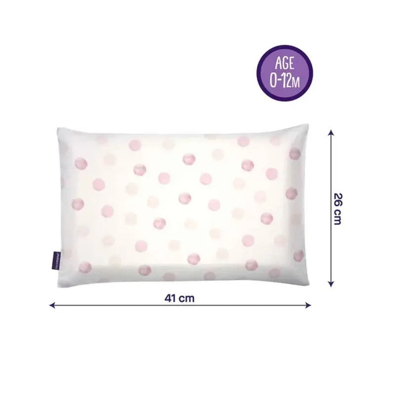 Clevamama Baby Pillow Case Australian Cotton Pink Spot