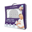 Clevamama Bamboo Apron Baby Bath Towel White & Grey (0-4Yrs)