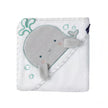 Clevamama Bamboo Apron Baby Bath Towel White & Grey (0-4Yrs)