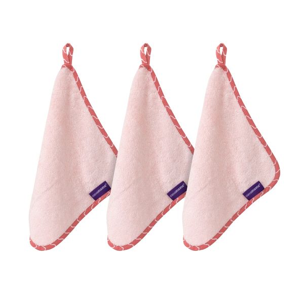 Clevamama Bamboo Baby Washcloth Set (3Pk) Pink