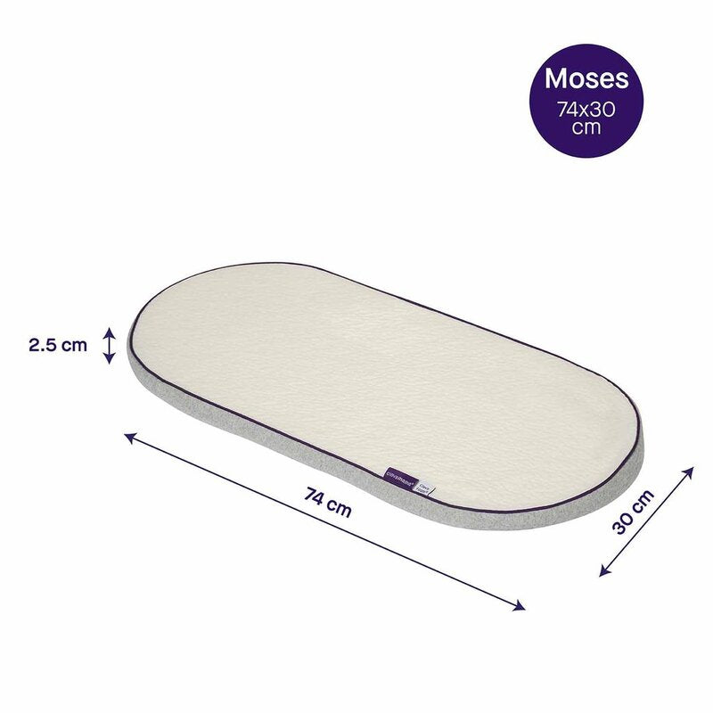 Clevamama ClevaFoam Moses Basket Pram Mattress (74X30X2.5cm)