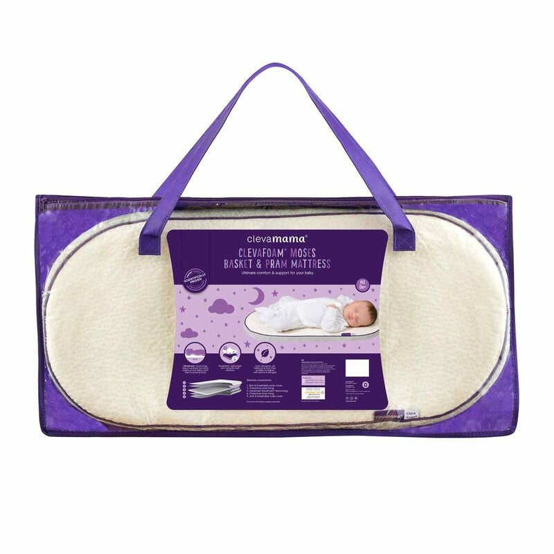 Clevamama ClevaFoam Moses Basket Pram Mattress (74X30X2.5cm)