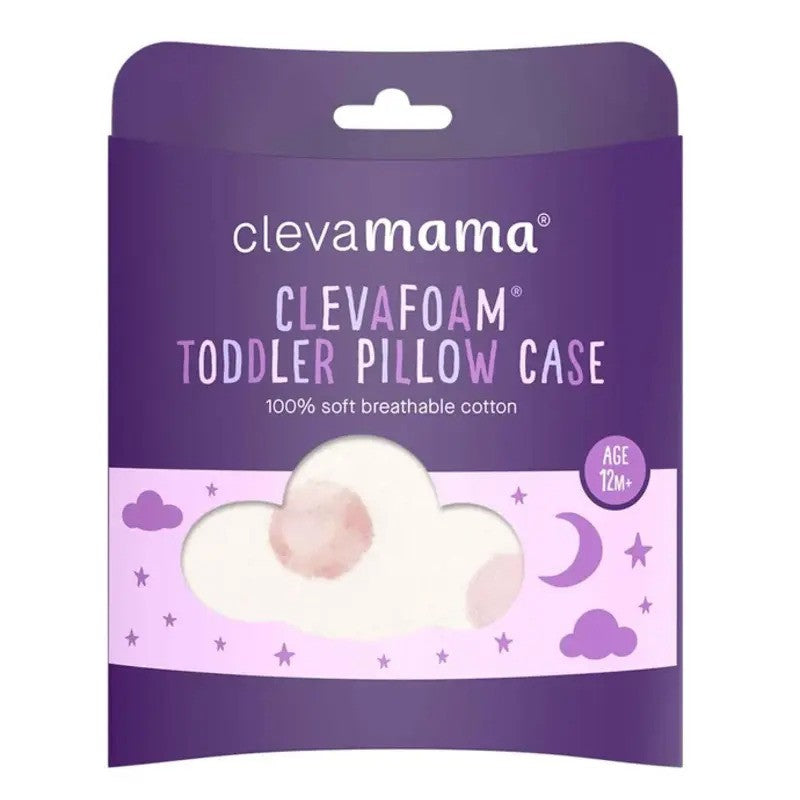 Clevamama Toddler Pillow Case Australian Cotton Pink Spot