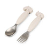 Done By Deer Easy-Grip Spoon & Fork Set Deer Friends Sand