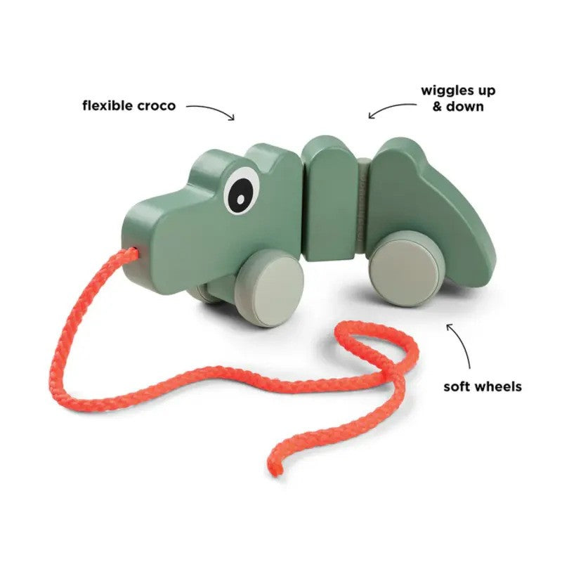 Done By Deer Pull Along Wiggle Toy (12M-Plus) Croco Green