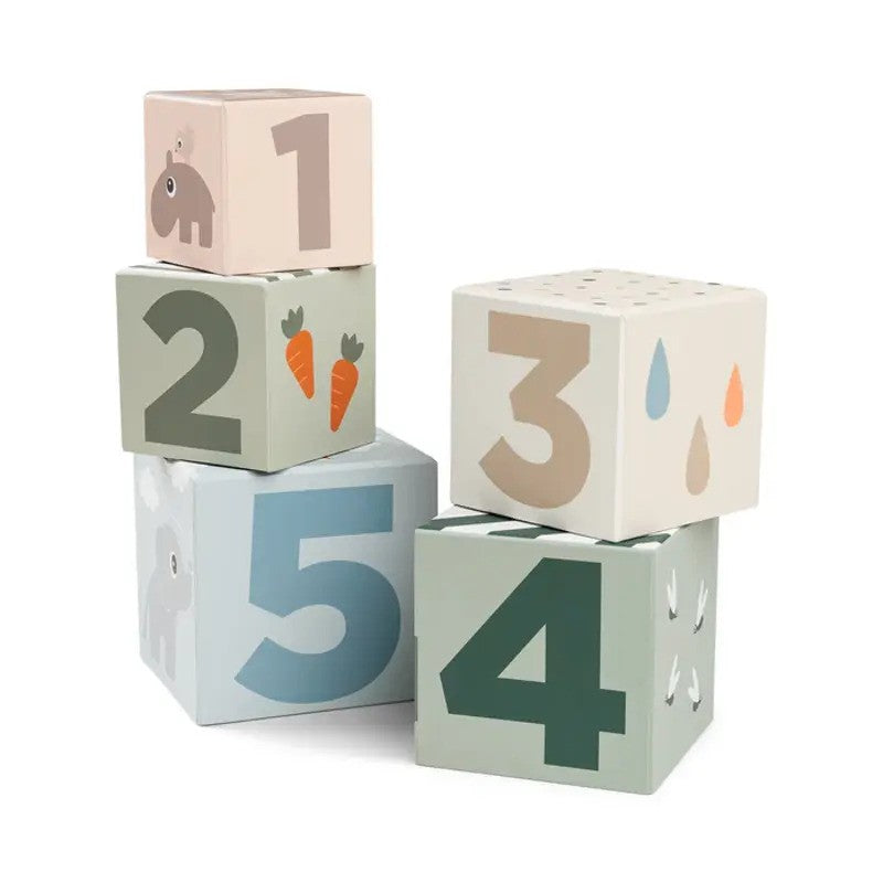 Done By Deer Stacking Cubes (5pcs 12M-Plus) Deer Friends Colour Mix