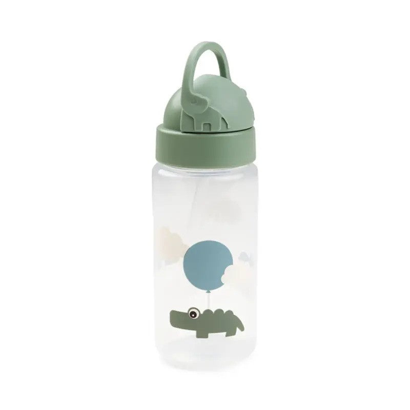 Done By Deer Straw Bottle 350ml Happy Clouds Green
