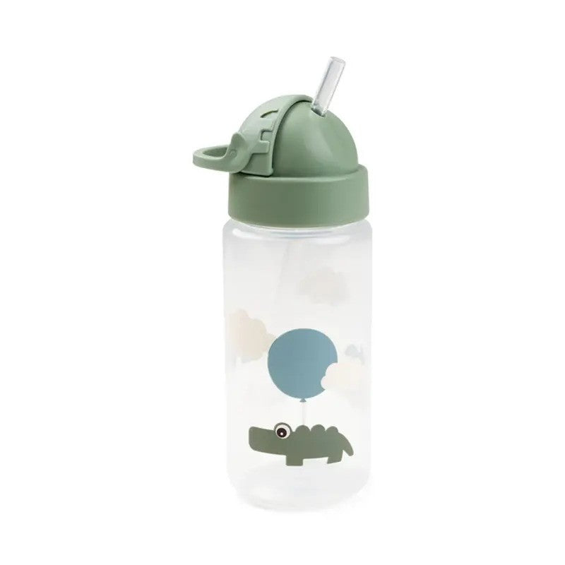 Done By Deer Straw Bottle 350ml Happy Clouds Green