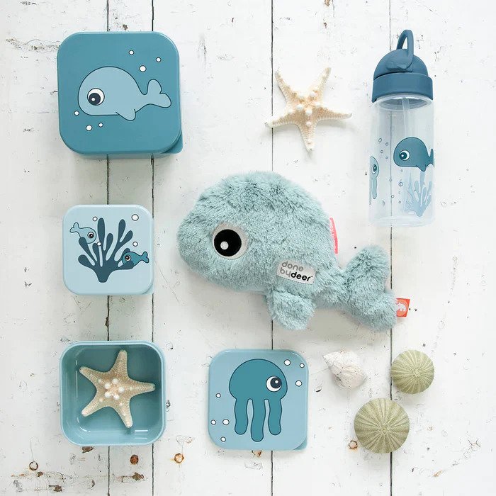 Done By Deer Straw Bottle – Sea Friends Blue