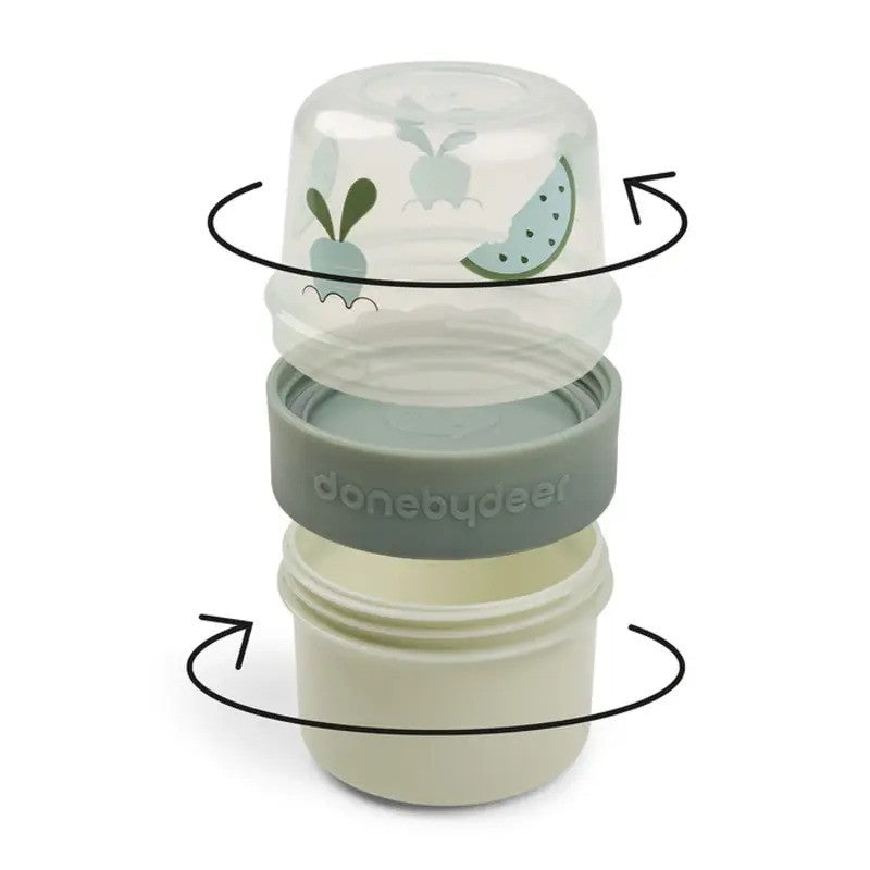 Done By Deer To Go 2-Way Snack Container Small 150ML Birdee Green
