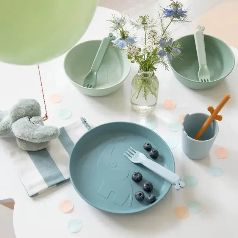 Done By Deer (0M-Plus 2Pack) Kiddish Plate Elphee Blue