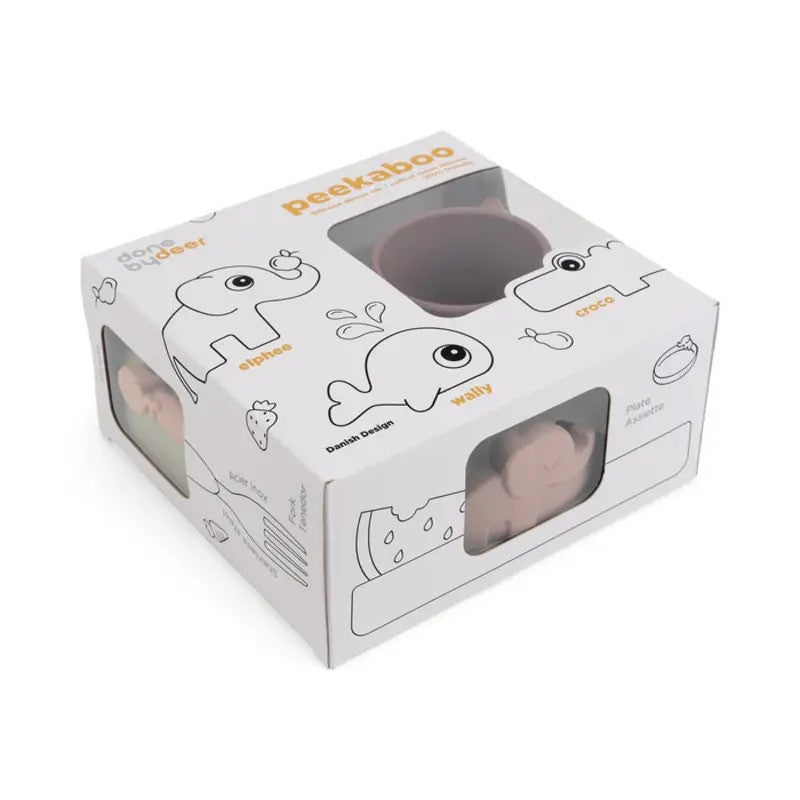 Done By Deer (0M-Plus) Peekaboo Dinner Set Deer Friends Powder