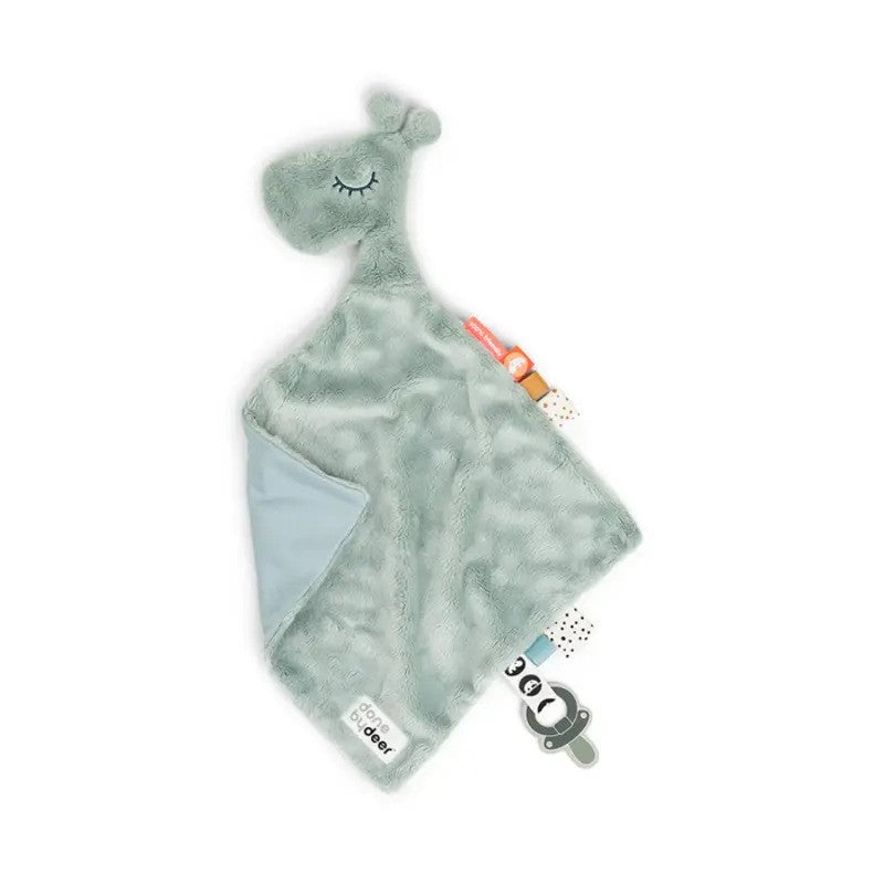 Done By Deer (0m-Plus 30x30cm) Comfort Blanket With Velcro Clip Raffi Blue