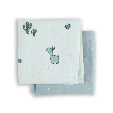 Done By Deer (2Pack 120X120cm) Organic Cotton Swaddles Confetti & Lalee Blue