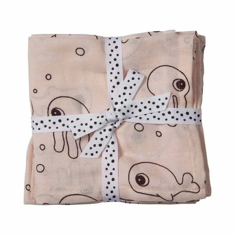 Done By Deer (2pack 120x120cm) Organic Cotton Swaddle Sea Friends Powder
