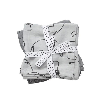 Done By Deer (2pack 120x120cm) Organic Cotton Swaddles Contour Grey