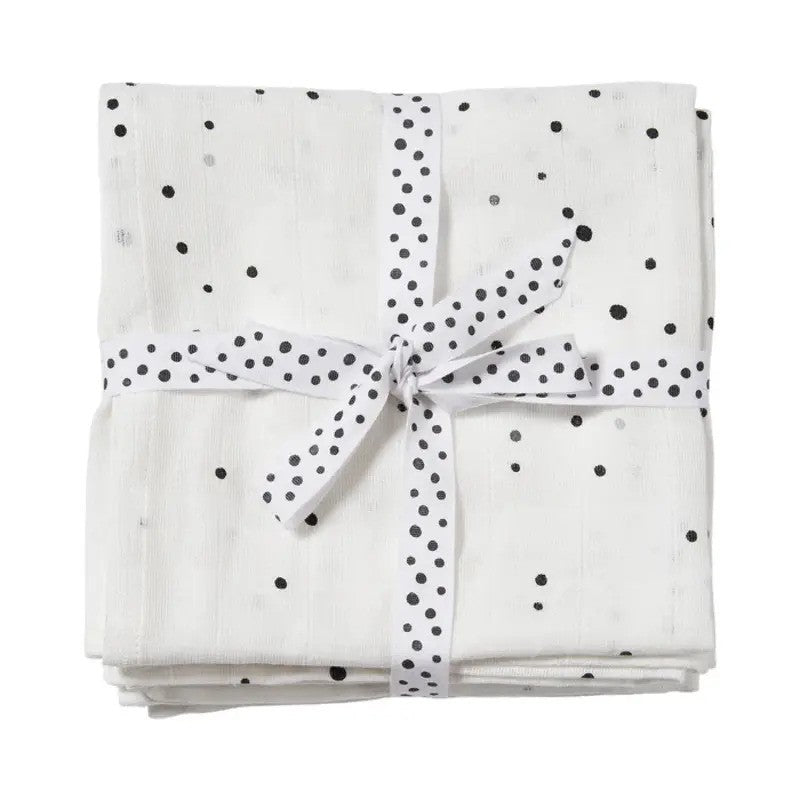 Done By Deer (2pack 70x70cm) Organic Cotton Burp Cloth Dreamy Dots White