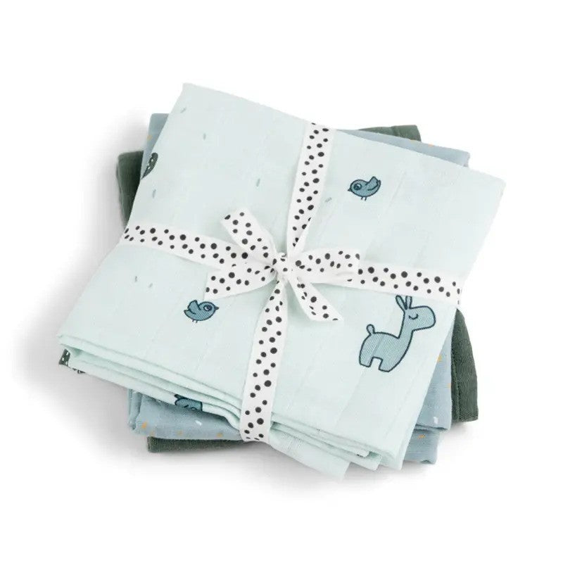 Done By Deer (3pack 70x70cm) Organic Cotton Burp Cloth Confetti & Lalee Blue