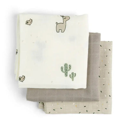 Done By Deer (3pack 70x70cm) Organic Cotton Burp Cloth Confetti & Lalee Sand