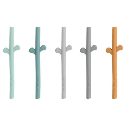 Done By Deer (5pack) Peekaboo Silicone Straw Blue Mix