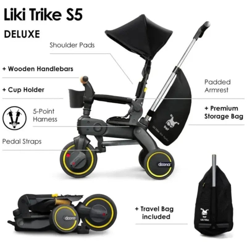 Doona Liki Trike S5 Nitro Black (10M-3YRS 0-17KG)