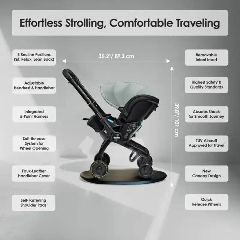 Doona X Infant Car Seat (Rear-Facing) & Stroller Dusty Sage (0m-Plus Up-13kg)
