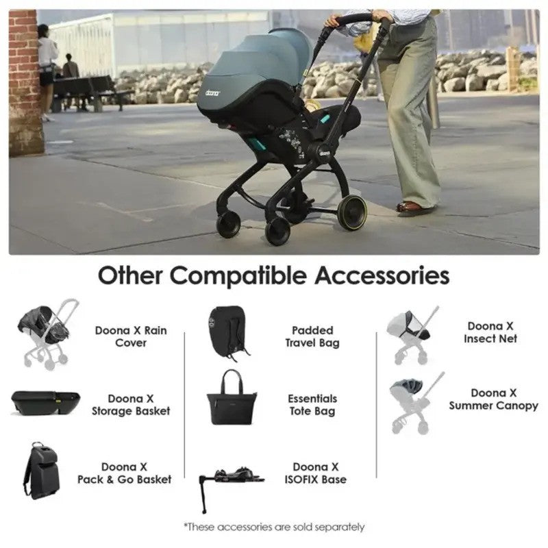 Doona X Infant Car Seat (Rear-Facing) & Stroller Ocean Blue (0m-Plus Up-13kg)