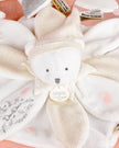 Doudou ET Compagnie Anniversary Collection La Garantie Flat Petals Comforter Bear 25cm White