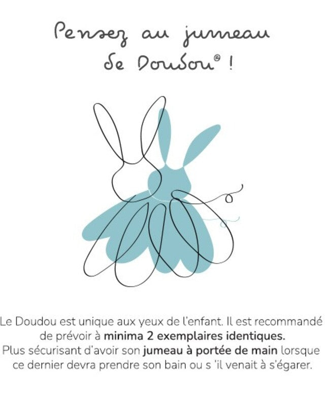 Doudou ET Compagnie Anniversary Collection La Garantie Flat Petals Comforter Bear 25cm White