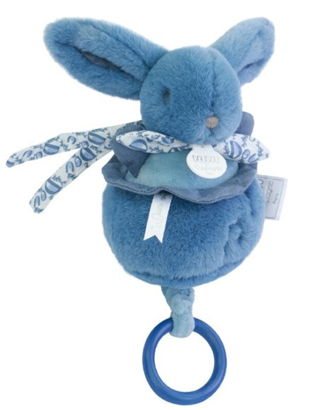 Doudou ET Compagnie Boitie A Musique Musical Toy Rabbit 20cm Blue