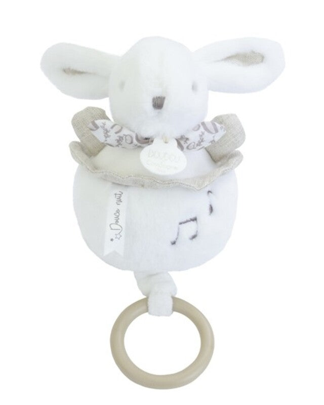 Doudou ET Compagnie Boitie A Musique Musical Toy Rabbit 20cm White