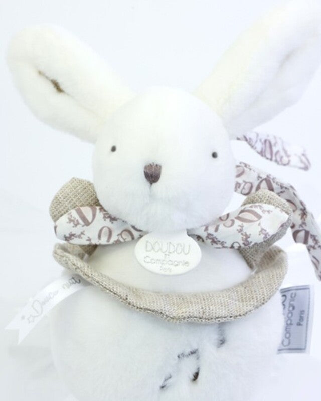 Doudou ET Compagnie Boitie A Musique Musical Toy Rabbit 20cm White