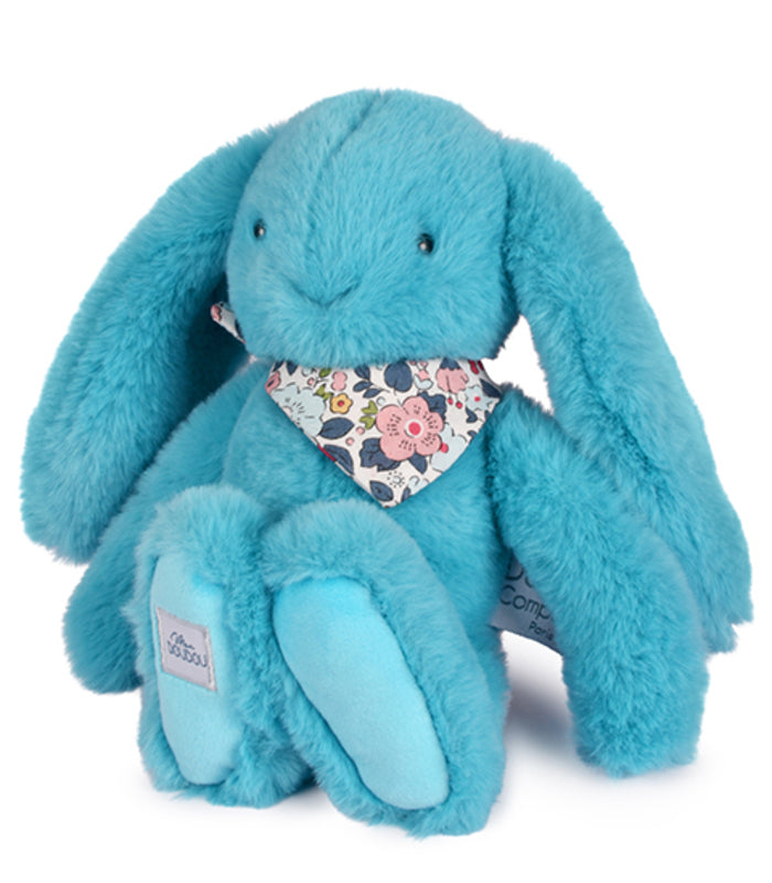 Doudou ET Compagnie La Garantie LAPIN FLEURETTE Bunny 25cm Turquoise