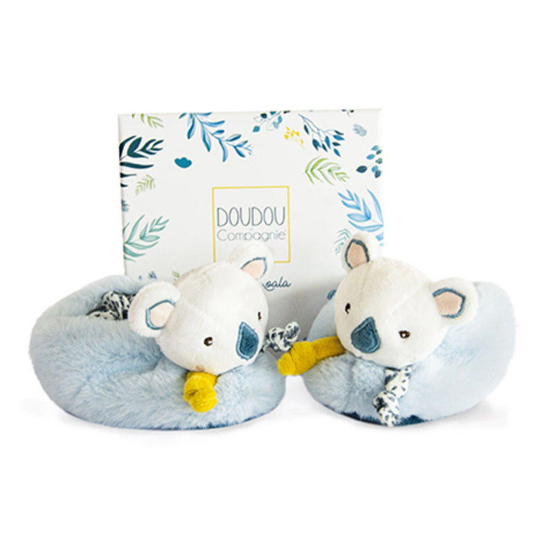 Doudou ET Compagnie MON Petit Yoca Le Koala Rattle Booties (0-6m) Bleu