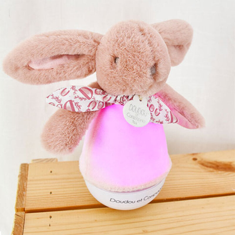 Doudou Et Compagnie Veilleuse Musicale Bunny Night Light 16cm Rose