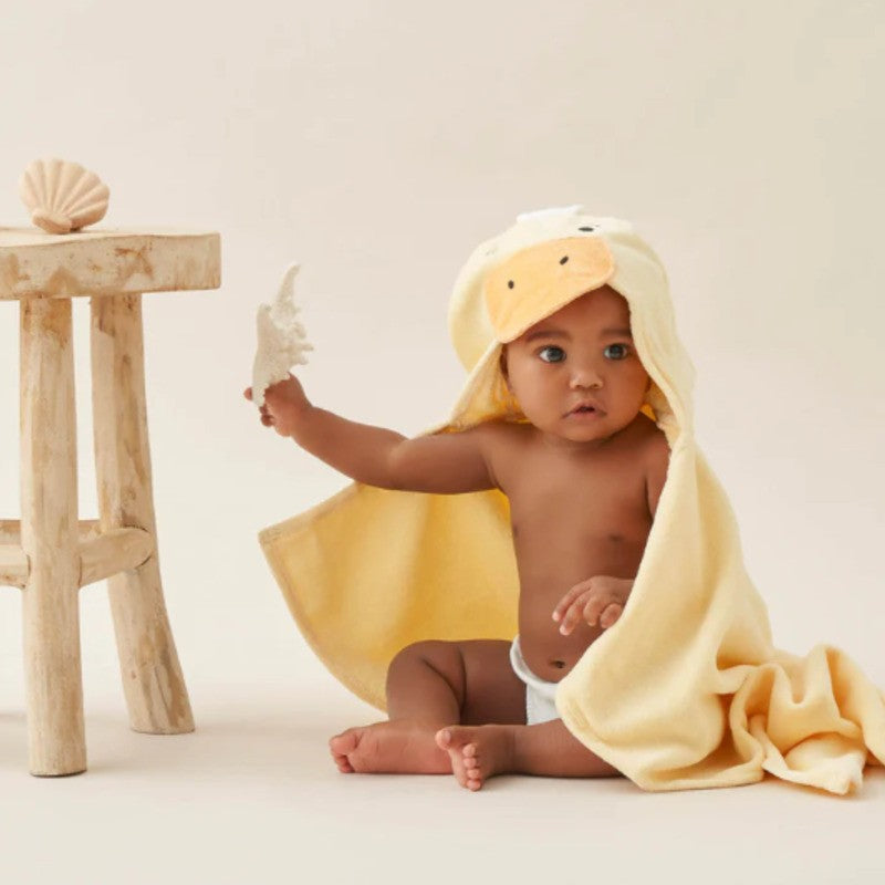 Elegant Baby Hooded Baby Bath Wrap Ducky Yellow Jaune