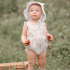 Elegant Baby Sunsuit Swiss Dot Strawberry Picnic