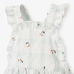 Elegant Baby Sunsuit Swiss Dot Strawberry Picnic