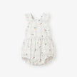 Elegant Baby Sunsuit Swiss Dot Strawberry Picnic