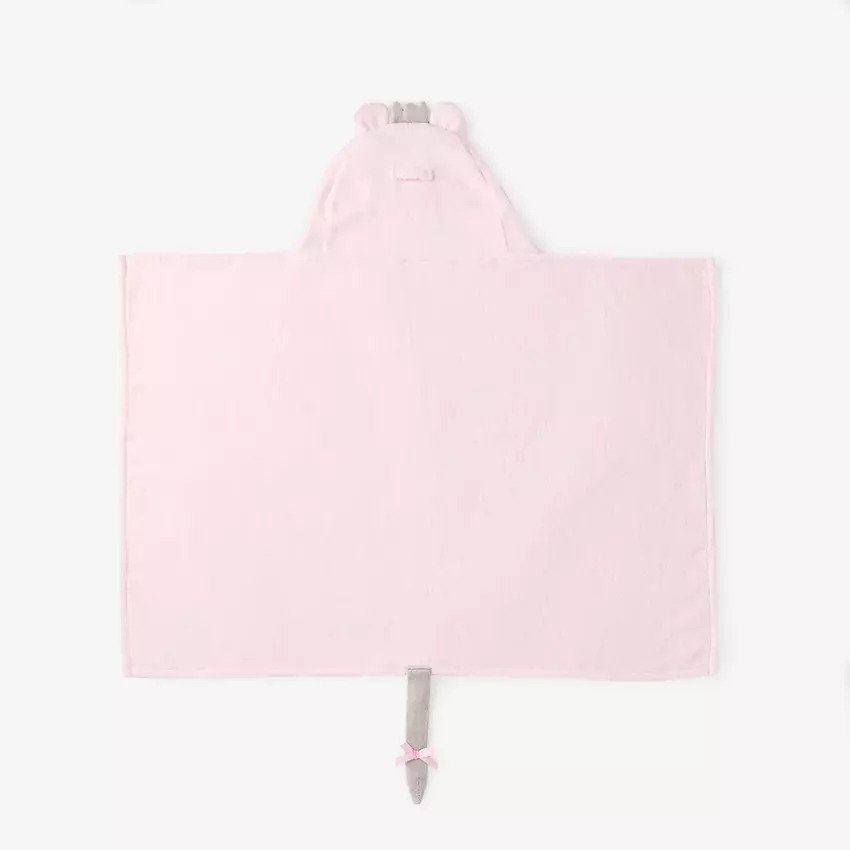 Elegant Baby Hooded Baby Bath Wrap Mouse Pink Rose